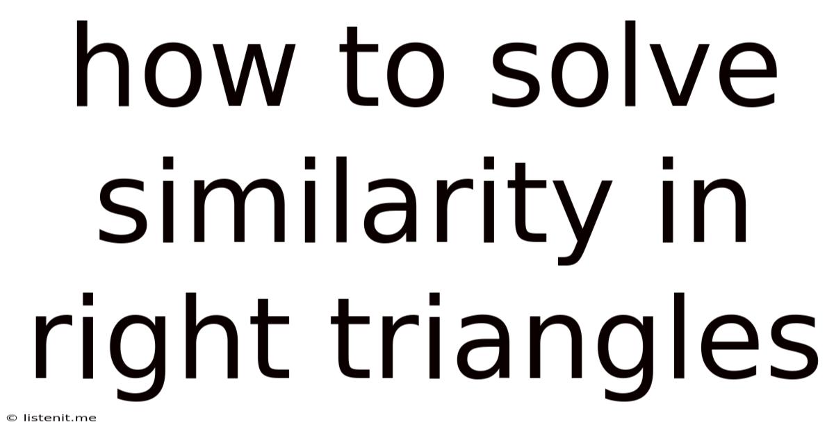 How To Solve Similarity In Right Triangles
