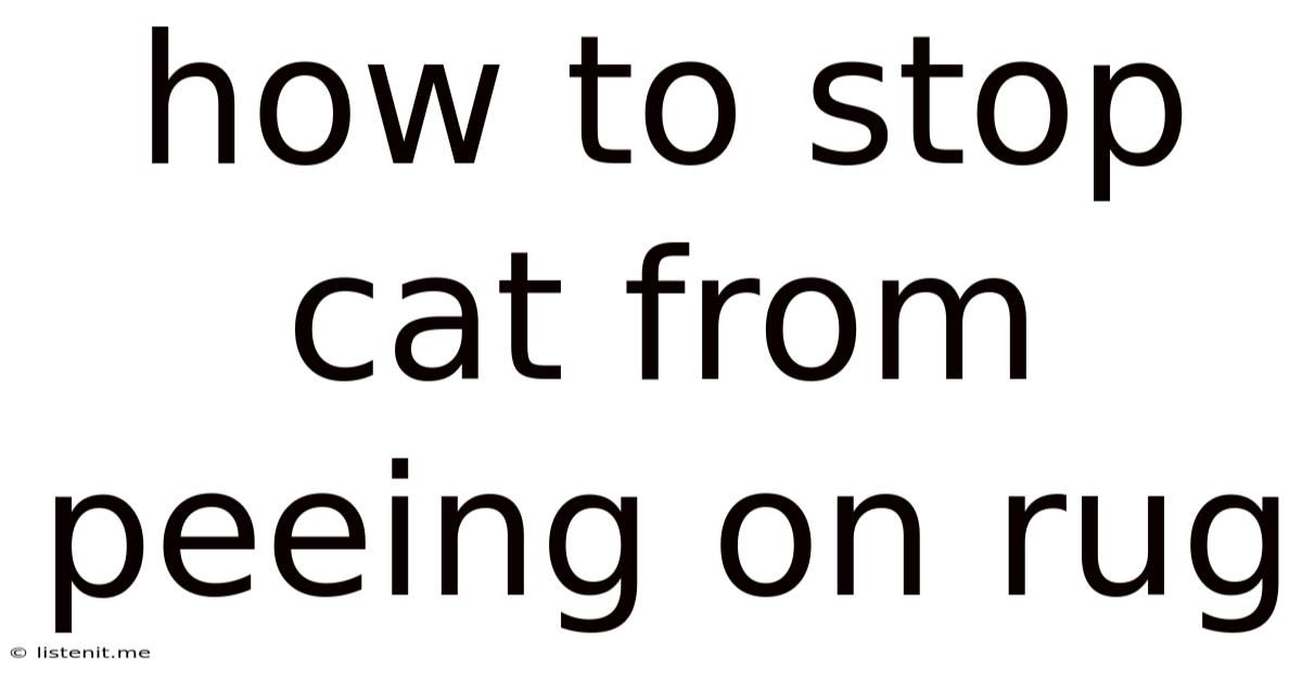 How To Stop Cat From Peeing On Rug