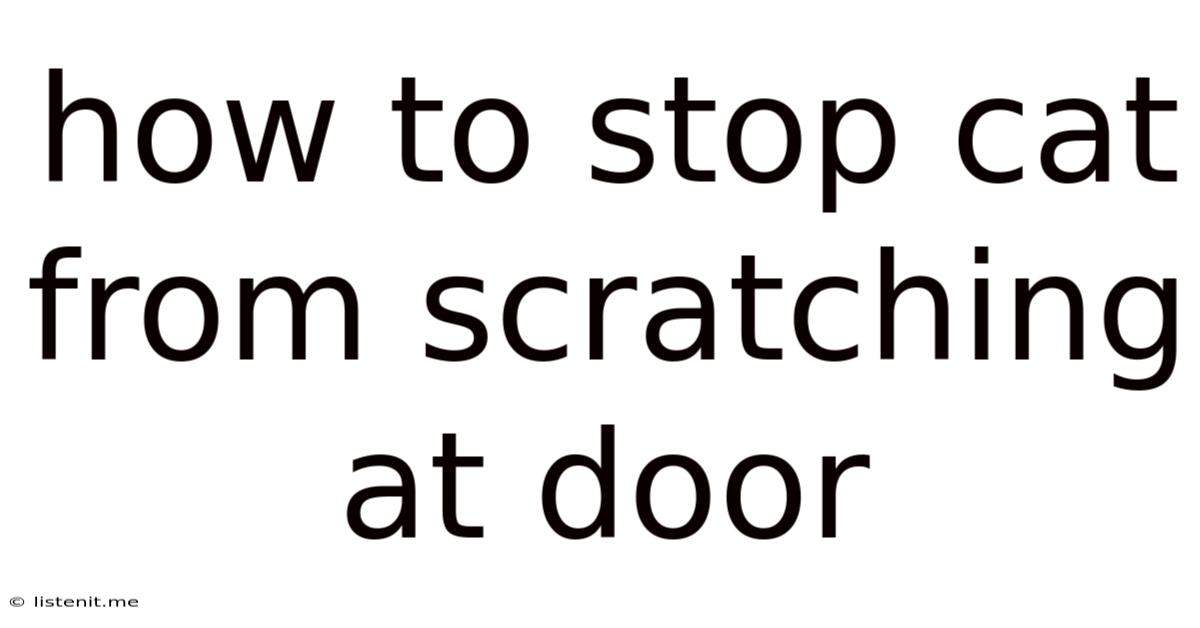 How To Stop Cat From Scratching At Door