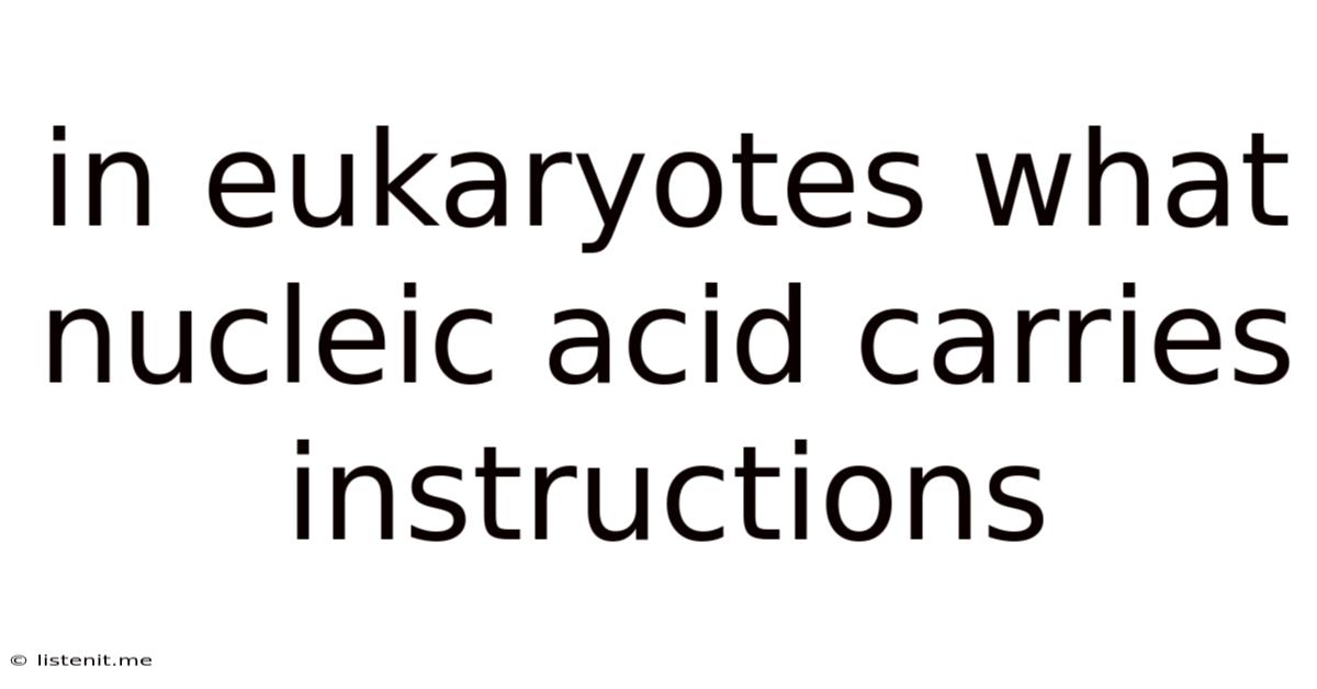 In Eukaryotes What Nucleic Acid Carries Instructions