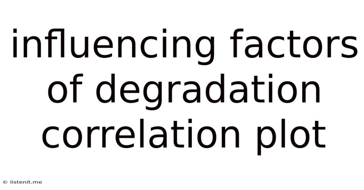 Influencing Factors Of Degradation Correlation Plot