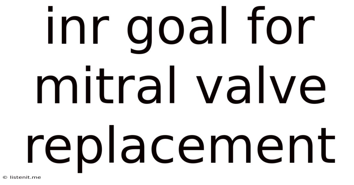 Inr Goal For Mitral Valve Replacement