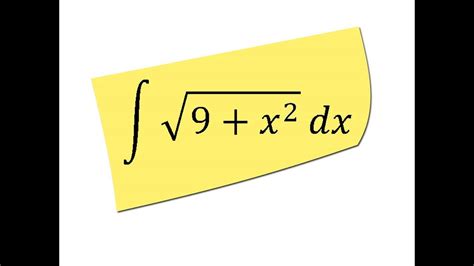 Integral Of Sqrt 9 X 2