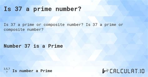 Is 37 A Composite Or Prime Number