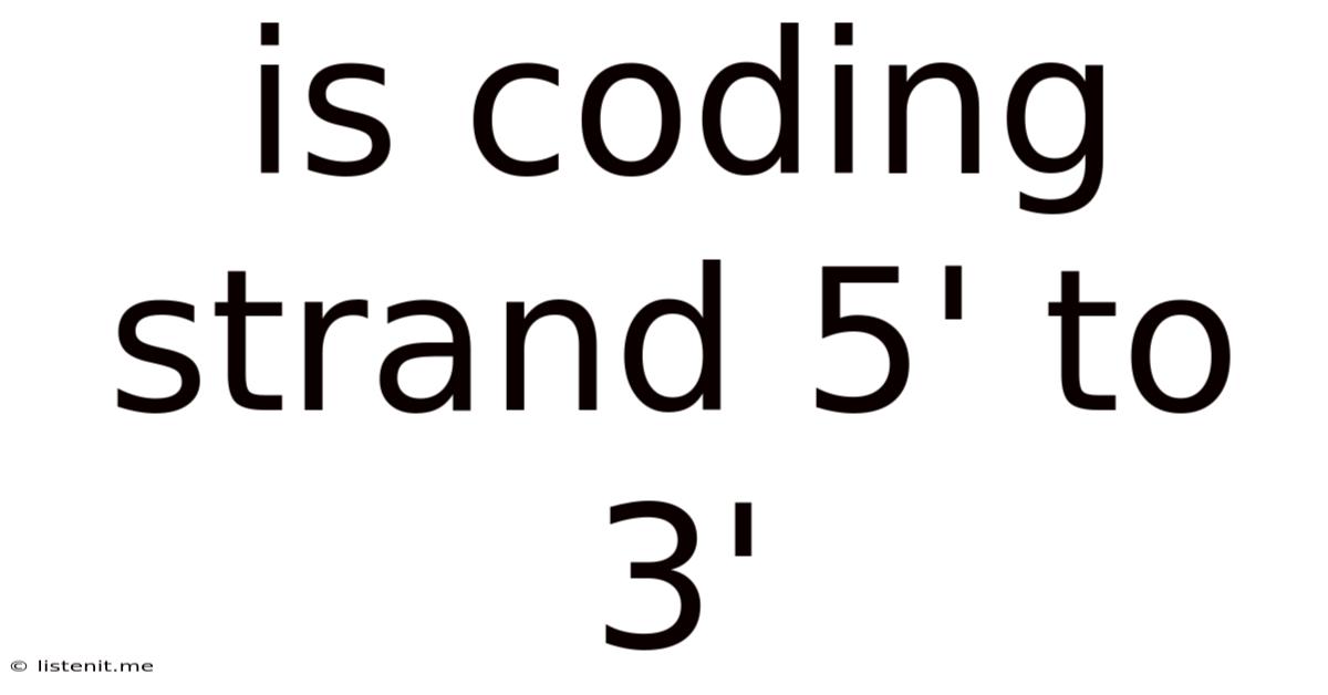 Is Coding Strand 5' To 3'