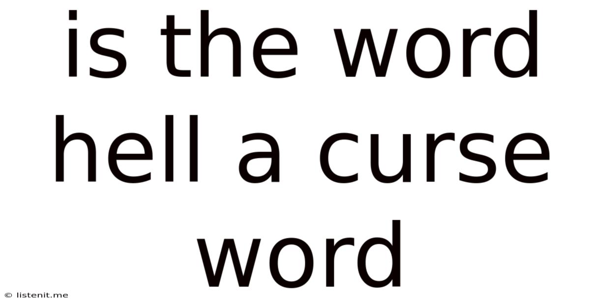 Is The Word Hell A Curse Word