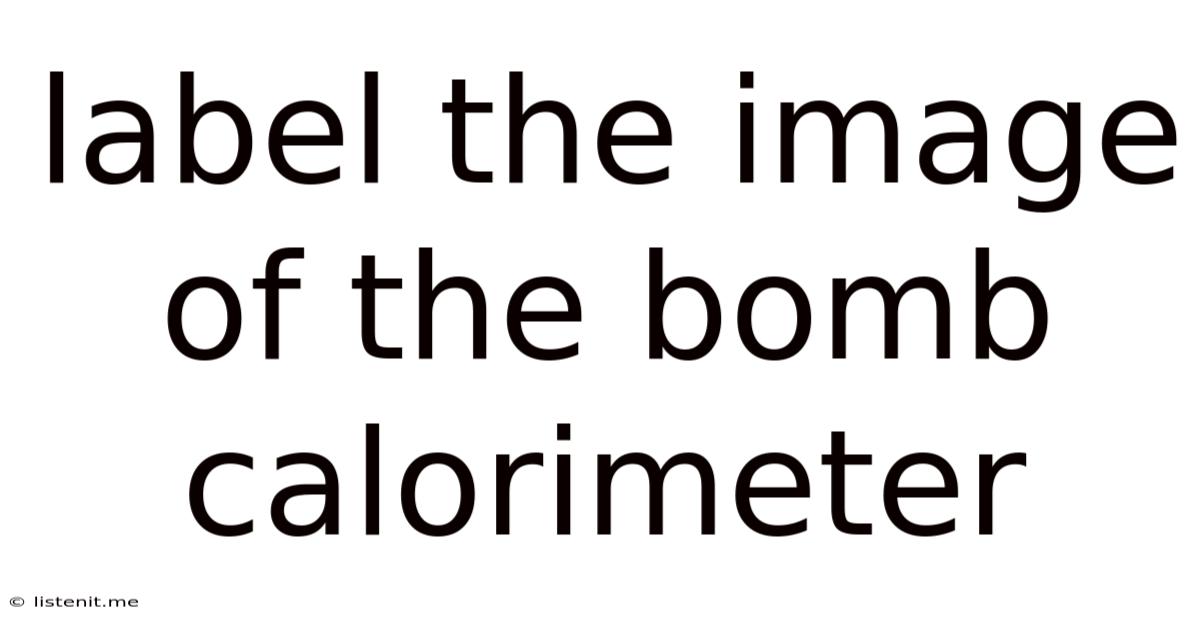 Label The Image Of The Bomb Calorimeter