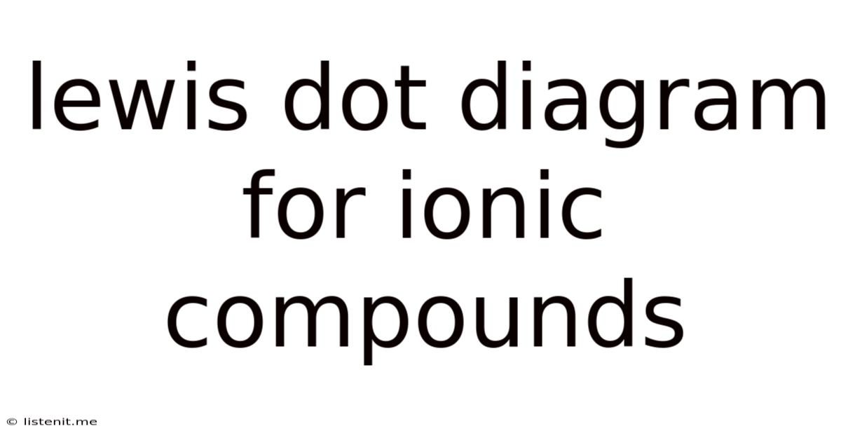Lewis Dot Diagram For Ionic Compounds