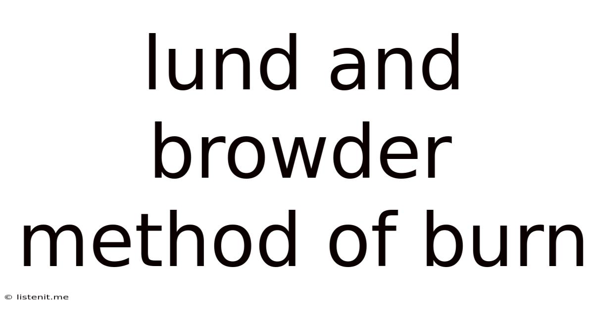 Lund And Browder Method Of Burn
