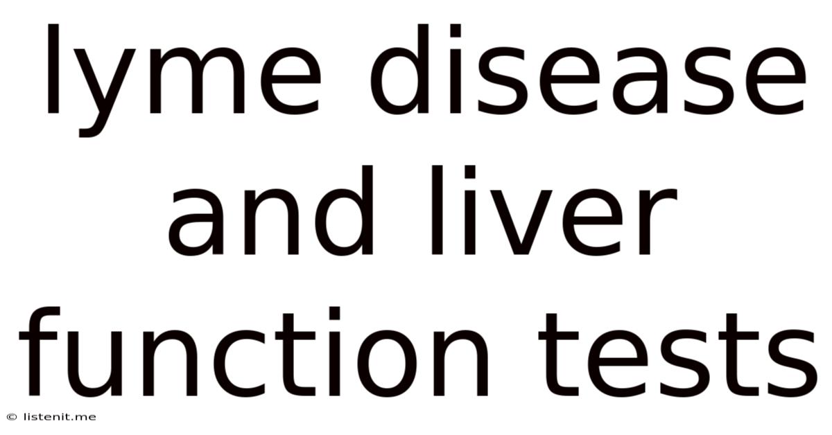Lyme Disease And Liver Function Tests