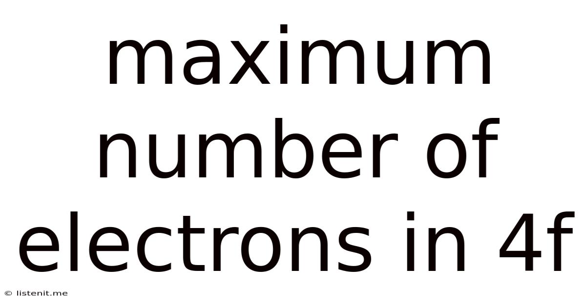 Maximum Number Of Electrons In 4f
