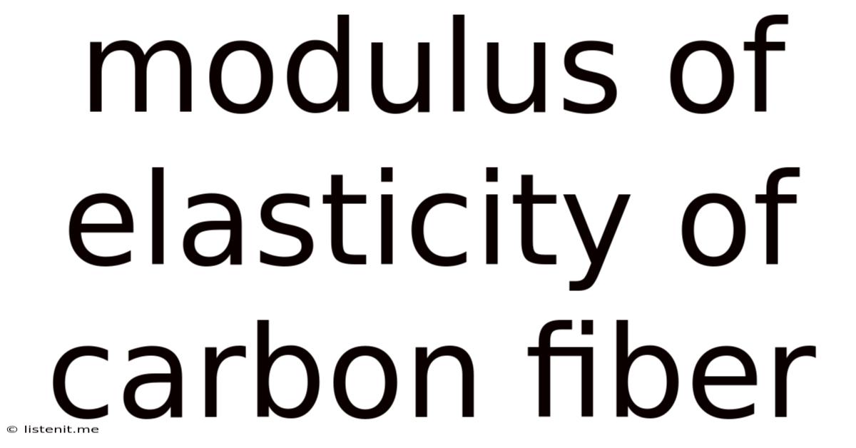Modulus Of Elasticity Of Carbon Fiber
