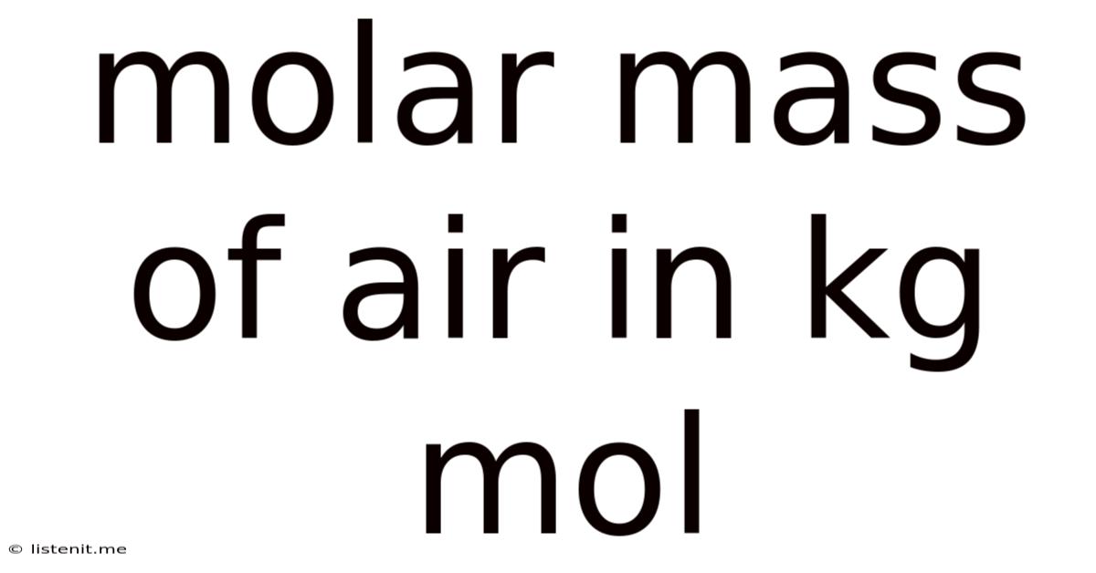 Molar Mass Of Air In Kg Mol