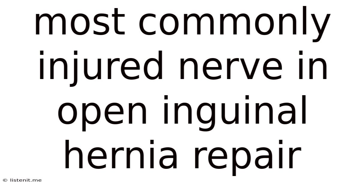 Most Commonly Injured Nerve In Open Inguinal Hernia Repair
