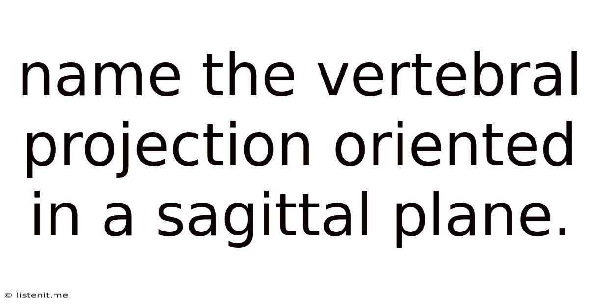Name The Vertebral Projection Oriented In A Sagittal Plane.