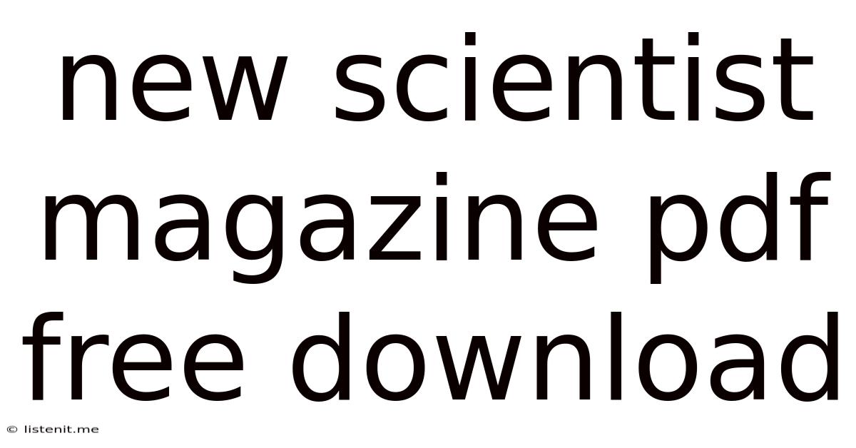 New Scientist Magazine Pdf Free Download