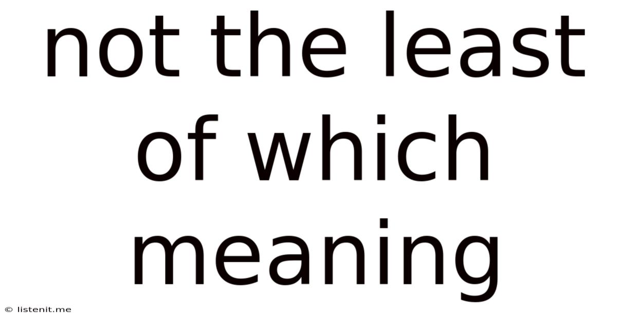 Not The Least Of Which Meaning