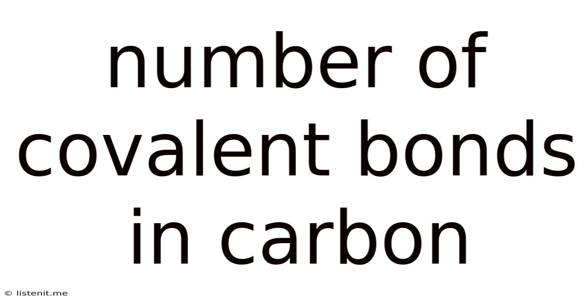 Number Of Covalent Bonds In Carbon