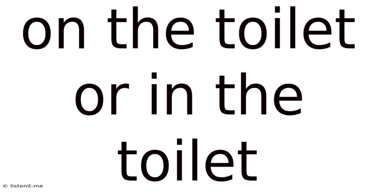 On The Toilet Or In The Toilet