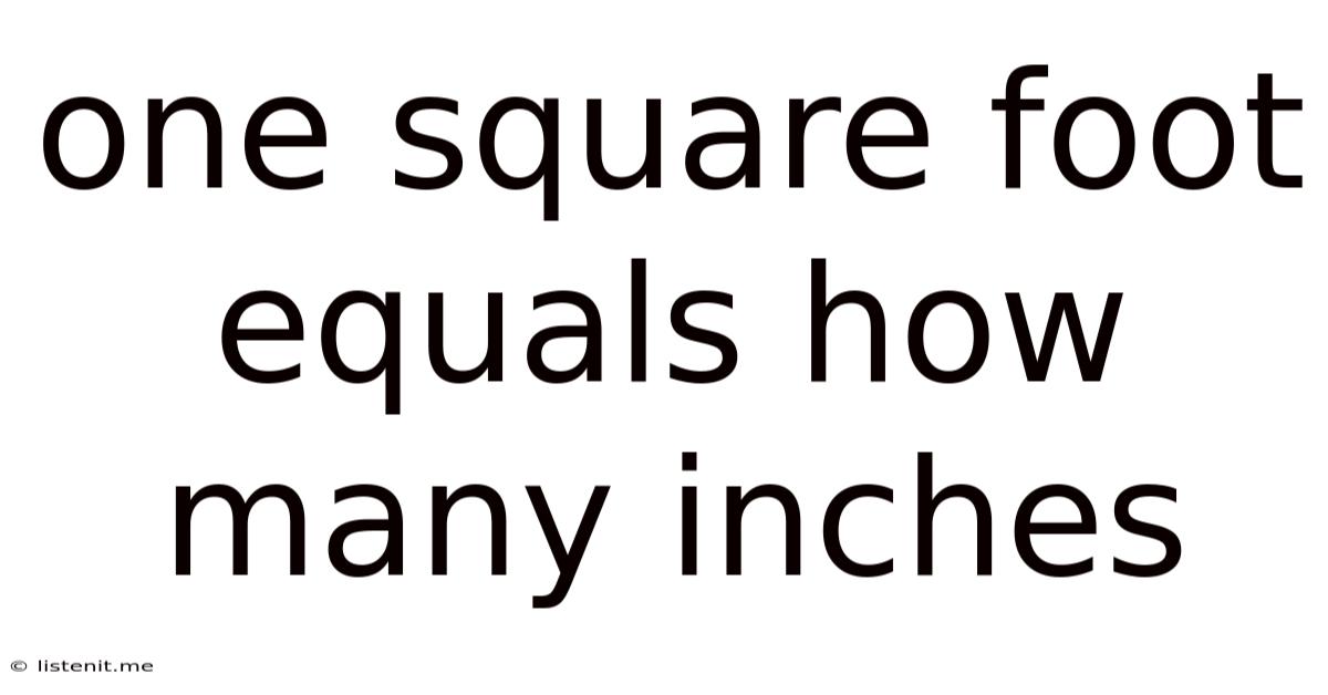 One Square Foot Equals How Many Inches