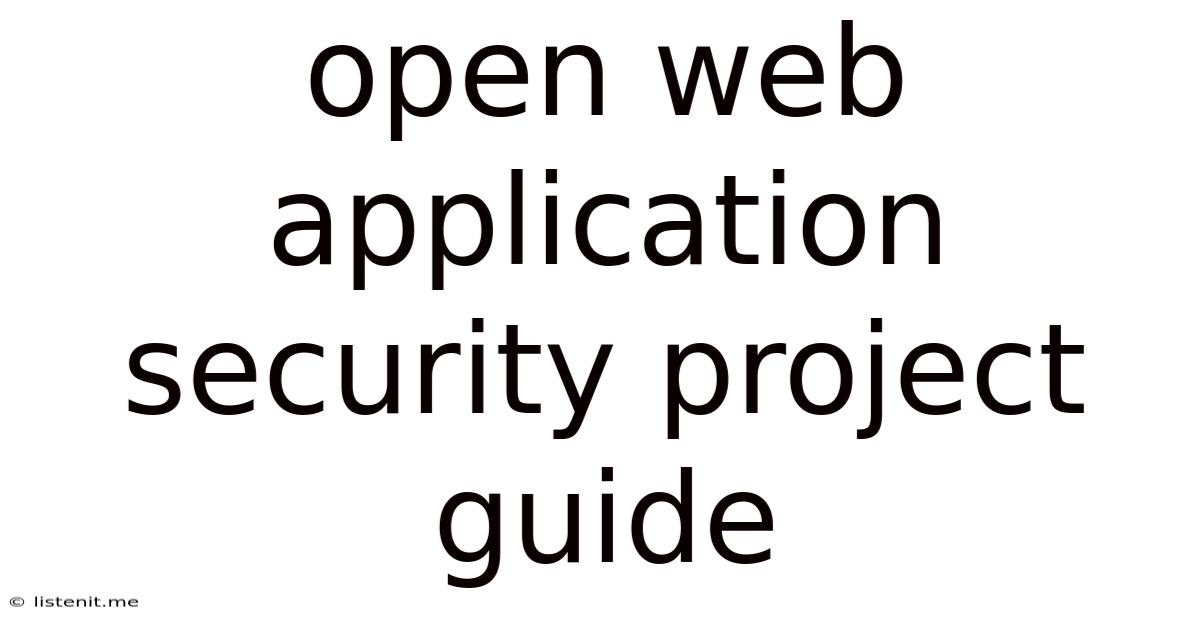 Open Web Application Security Project Guide