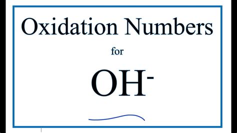 Oxidation Number Of O In Oh-