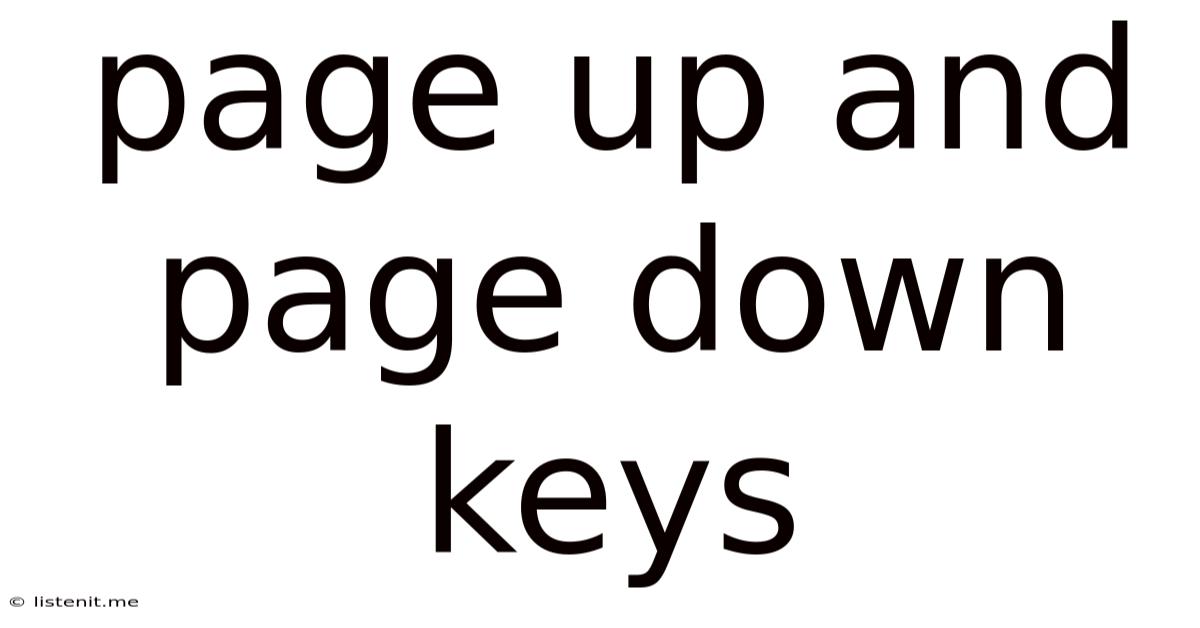 Page Up And Page Down Keys