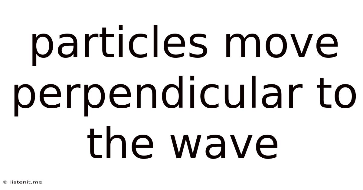 Particles Move Perpendicular To The Wave