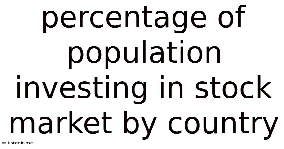 Percentage Of Population Investing In Stock Market By Country