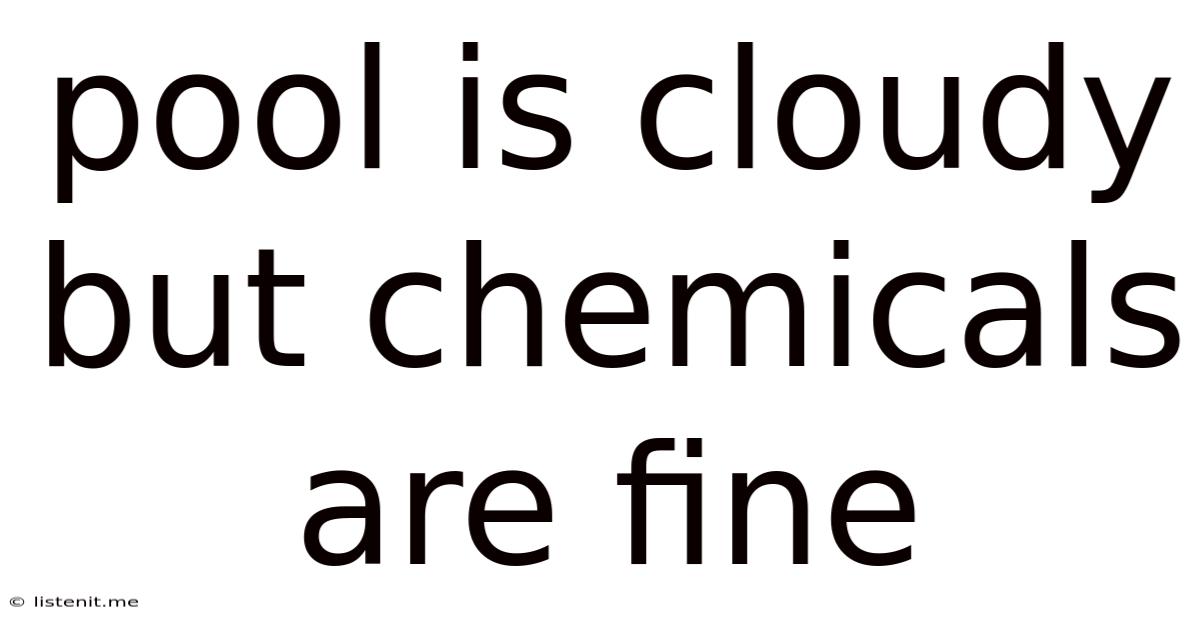 Pool Is Cloudy But Chemicals Are Fine