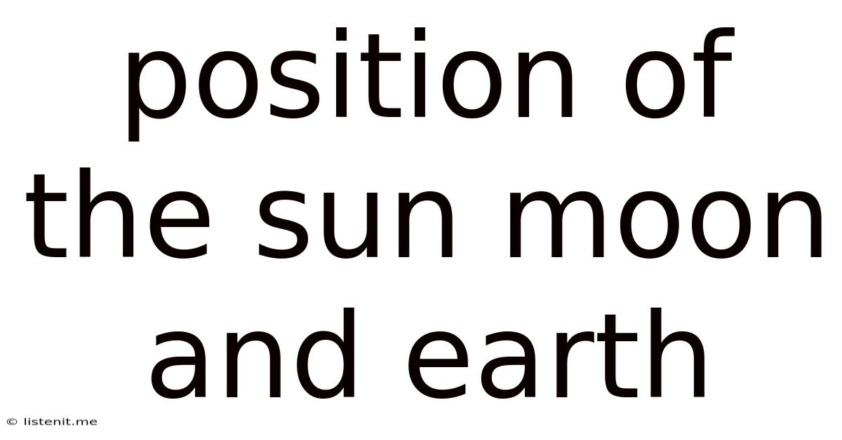 Position Of The Sun Moon And Earth