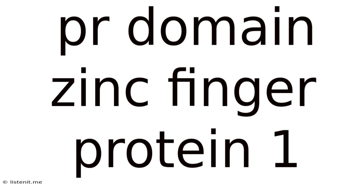 Pr Domain Zinc Finger Protein 1