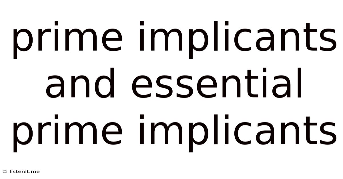 Prime Implicants And Essential Prime Implicants