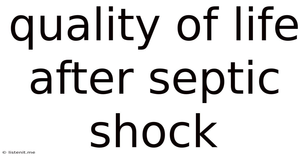 Quality Of Life After Septic Shock