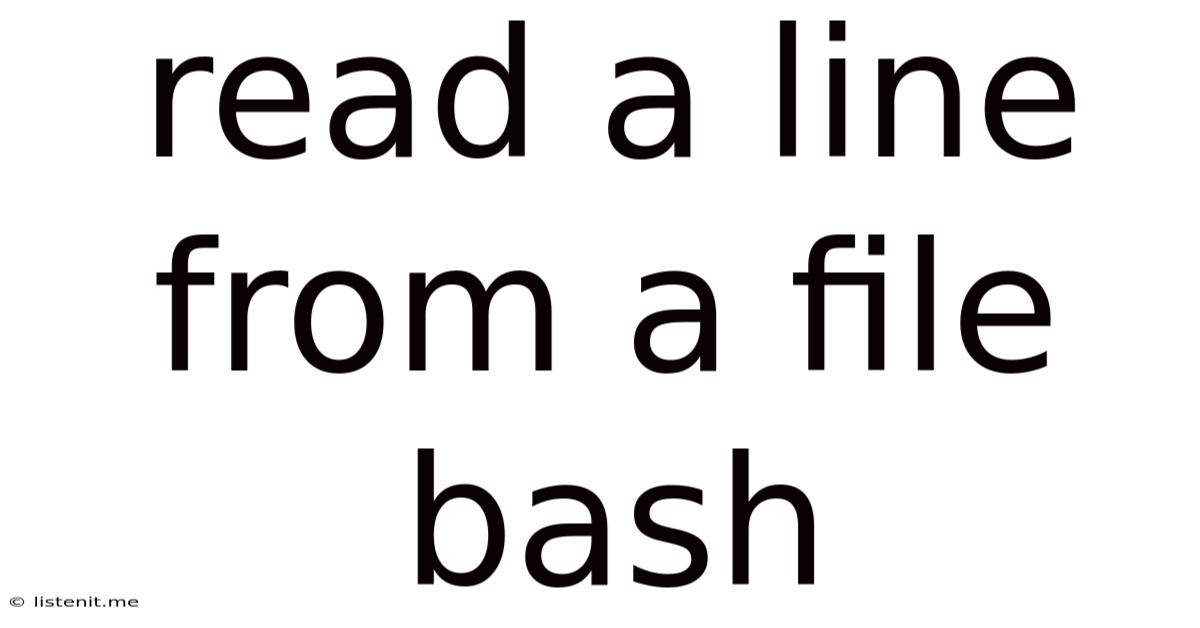 Read A Line From A File Bash