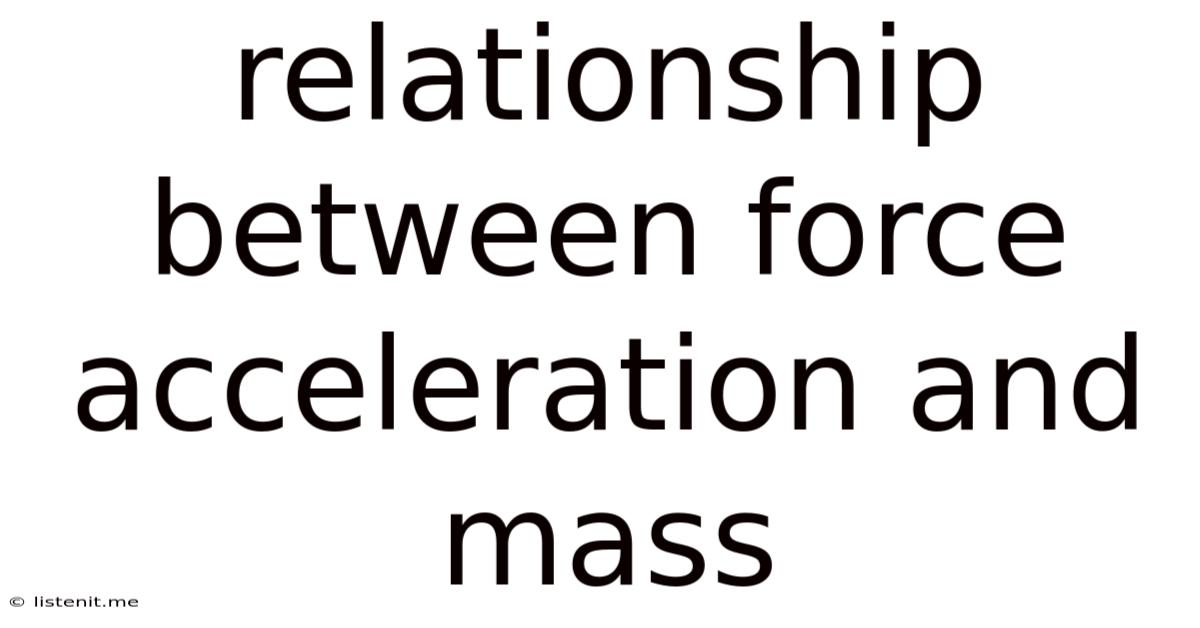Relationship Between Force Acceleration And Mass