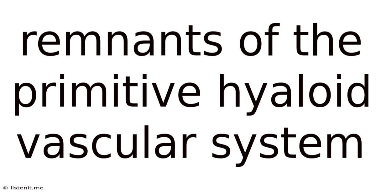 Remnants Of The Primitive Hyaloid Vascular System
