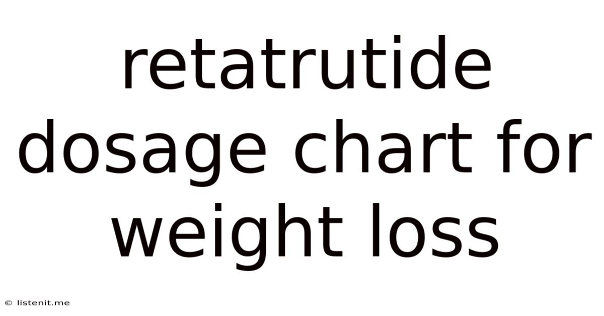 Retatrutide Dosage Chart For Weight Loss