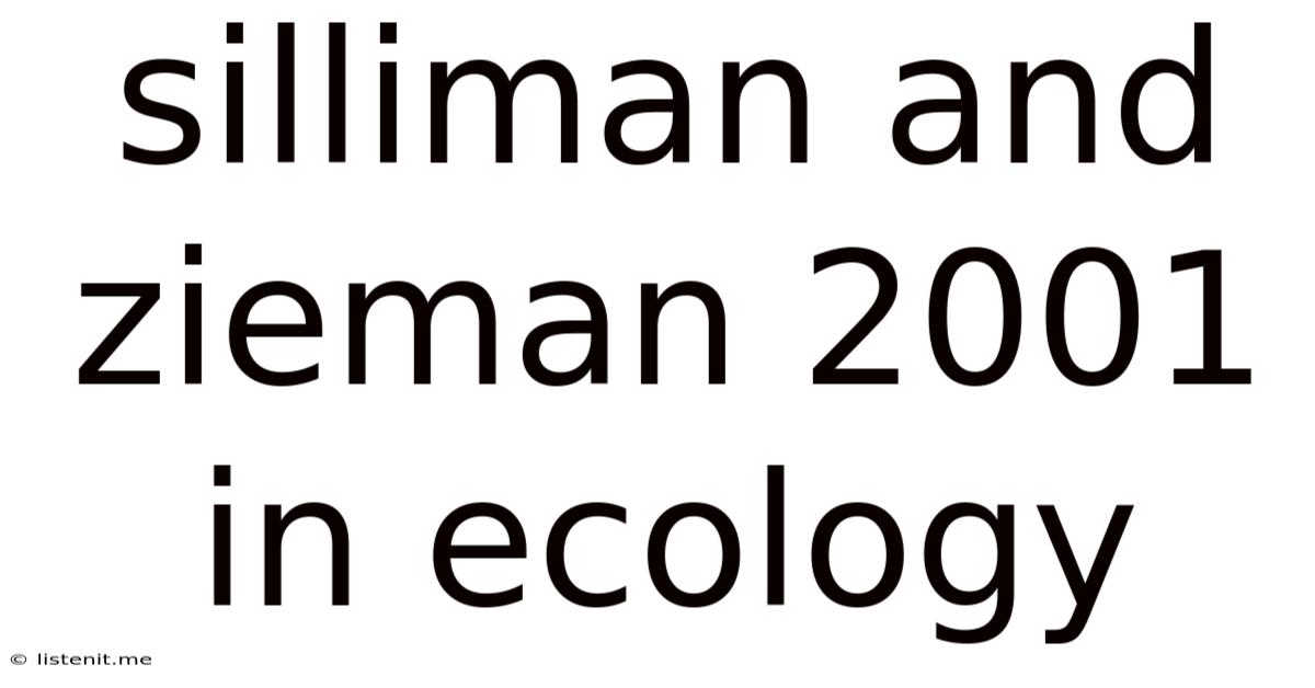 Silliman And Zieman 2001 In Ecology