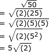 Simplify The Square Root Of 50