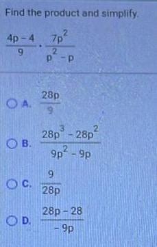 Simplify This Expression 4p 9 7p 2