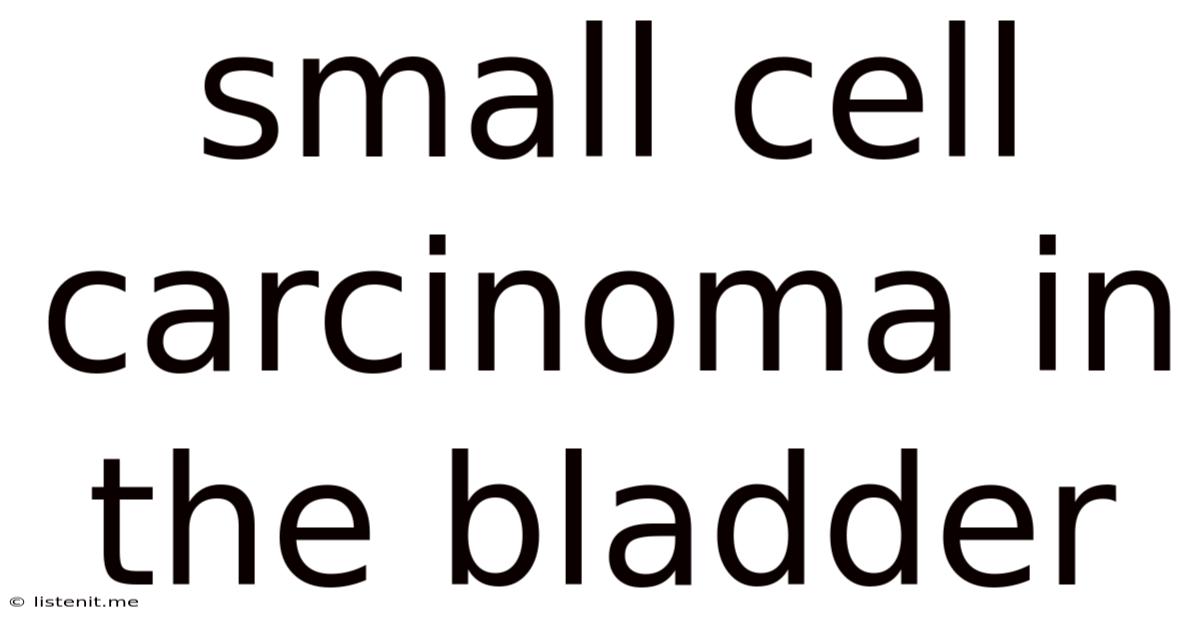 Small Cell Carcinoma In The Bladder