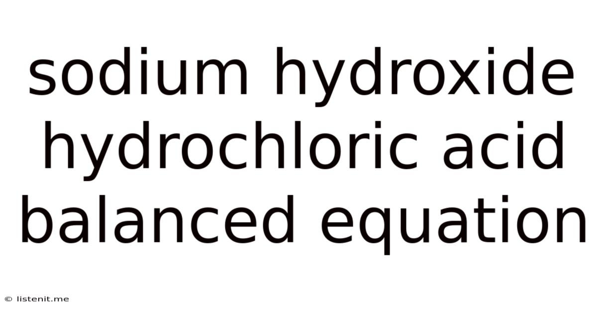Sodium Hydroxide Hydrochloric Acid Balanced Equation