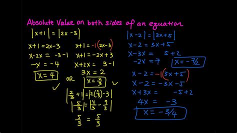 Solving Absolute Value Equations On Both Sides