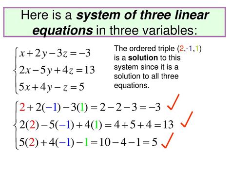 Solving Systems Of Equations With 3 Variables