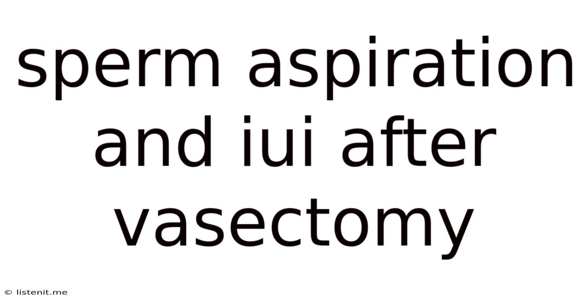 Sperm Aspiration And Iui After Vasectomy