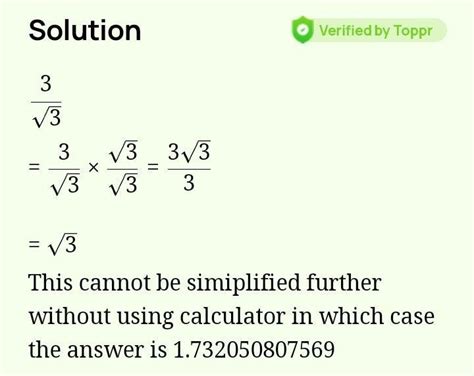 Square Root Of 3 Divided By 3