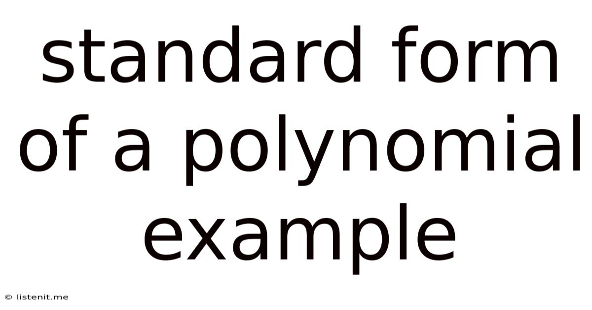 Standard Form Of A Polynomial Example