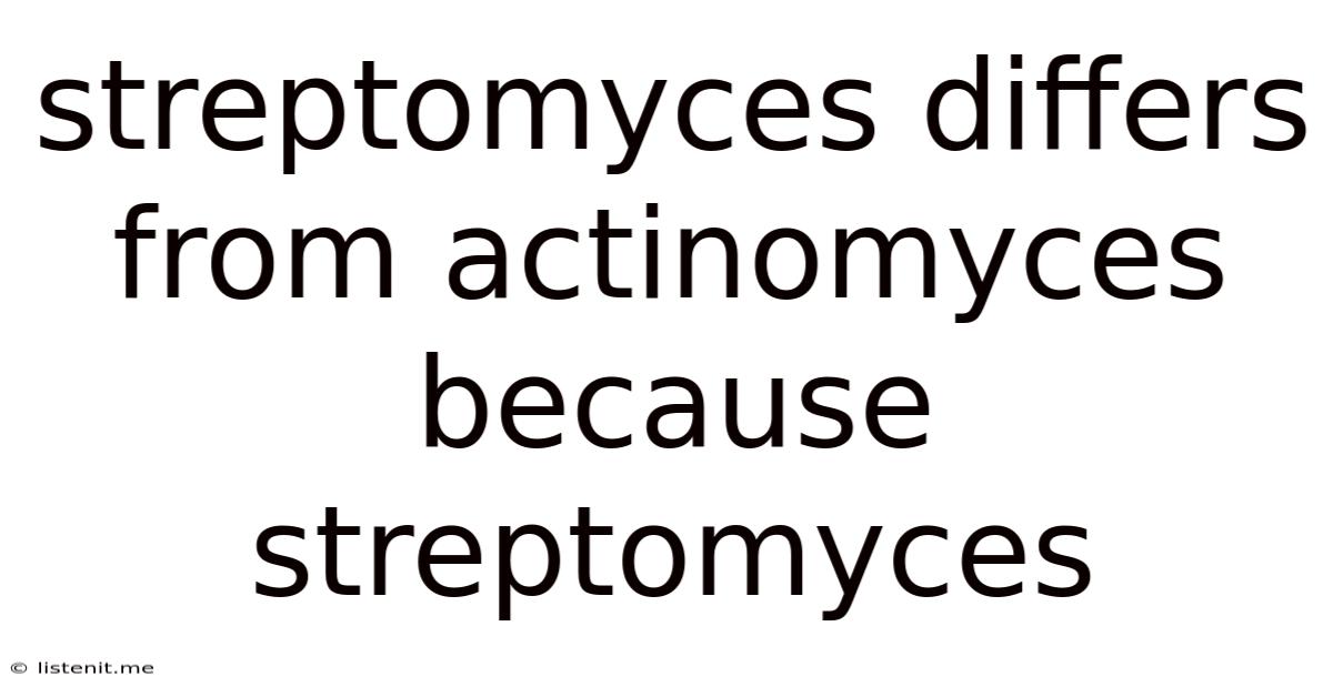 Streptomyces Differs From Actinomyces Because Streptomyces