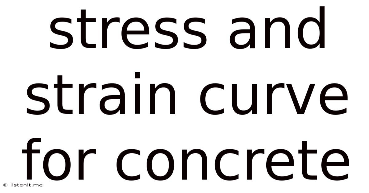 Stress And Strain Curve For Concrete